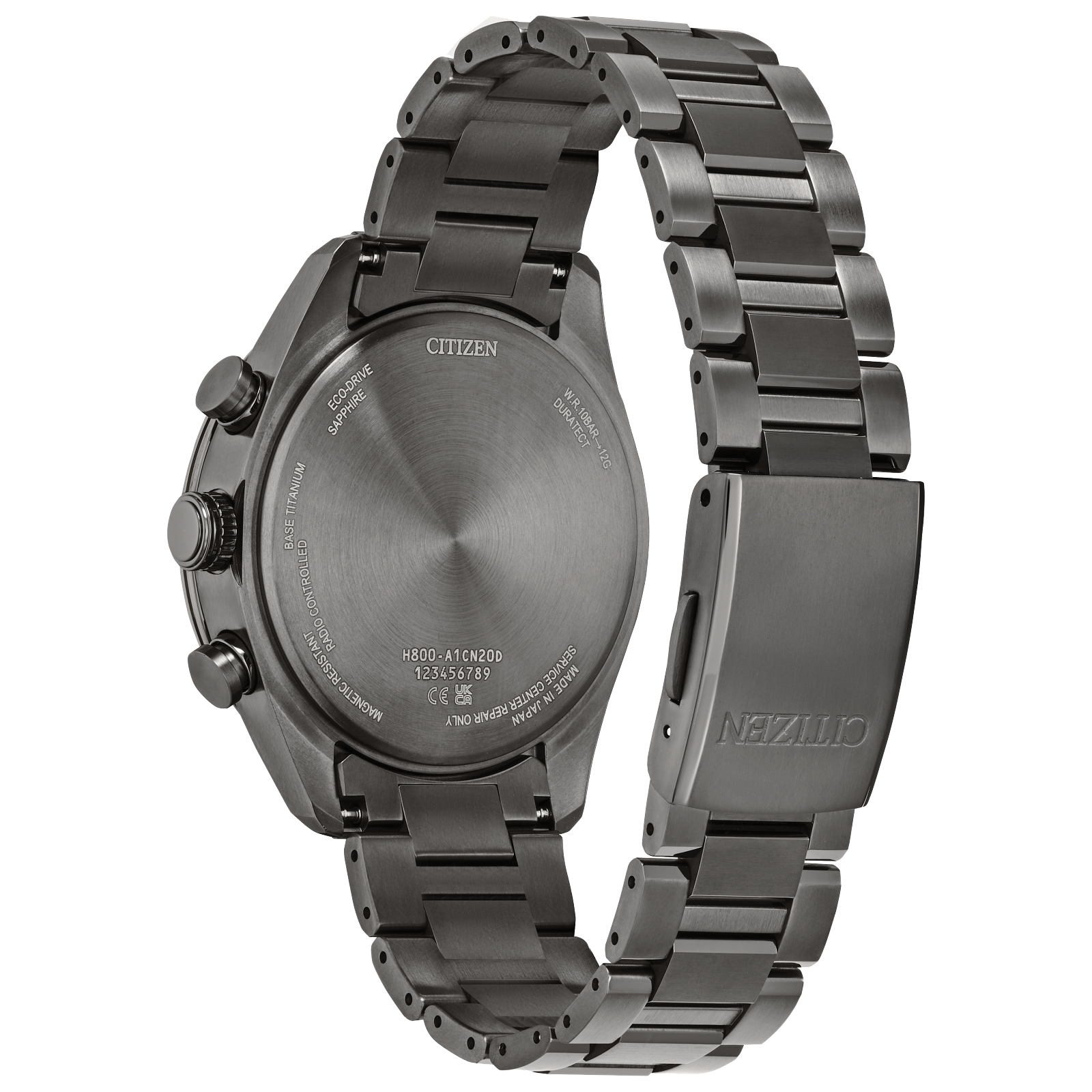 Reloj Citizen Attesa negro cronómetraje atómico / Súper titanio caja de 42.6 MM AT8286-65E | Elegancia Relojeria