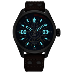 Reloj Citizen Han Solo Dial azul con el millennium falcon edición especial Star Wars para caballero con Eco-Drive AW5009-03W | Elegancia Relojeria