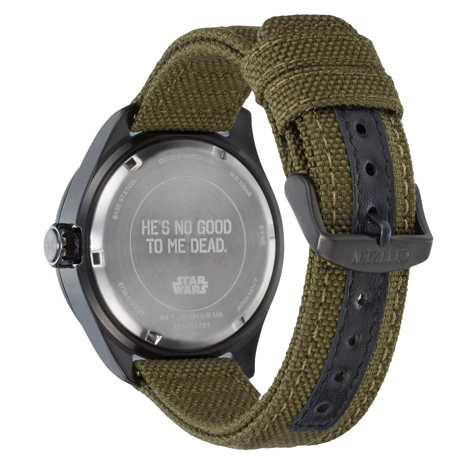 Reloj Citizen Han Boba Feet brazalete verde edición especial Star Wars para caballero con Eco-Drive BU2058-00W | Elegancia Relojeria