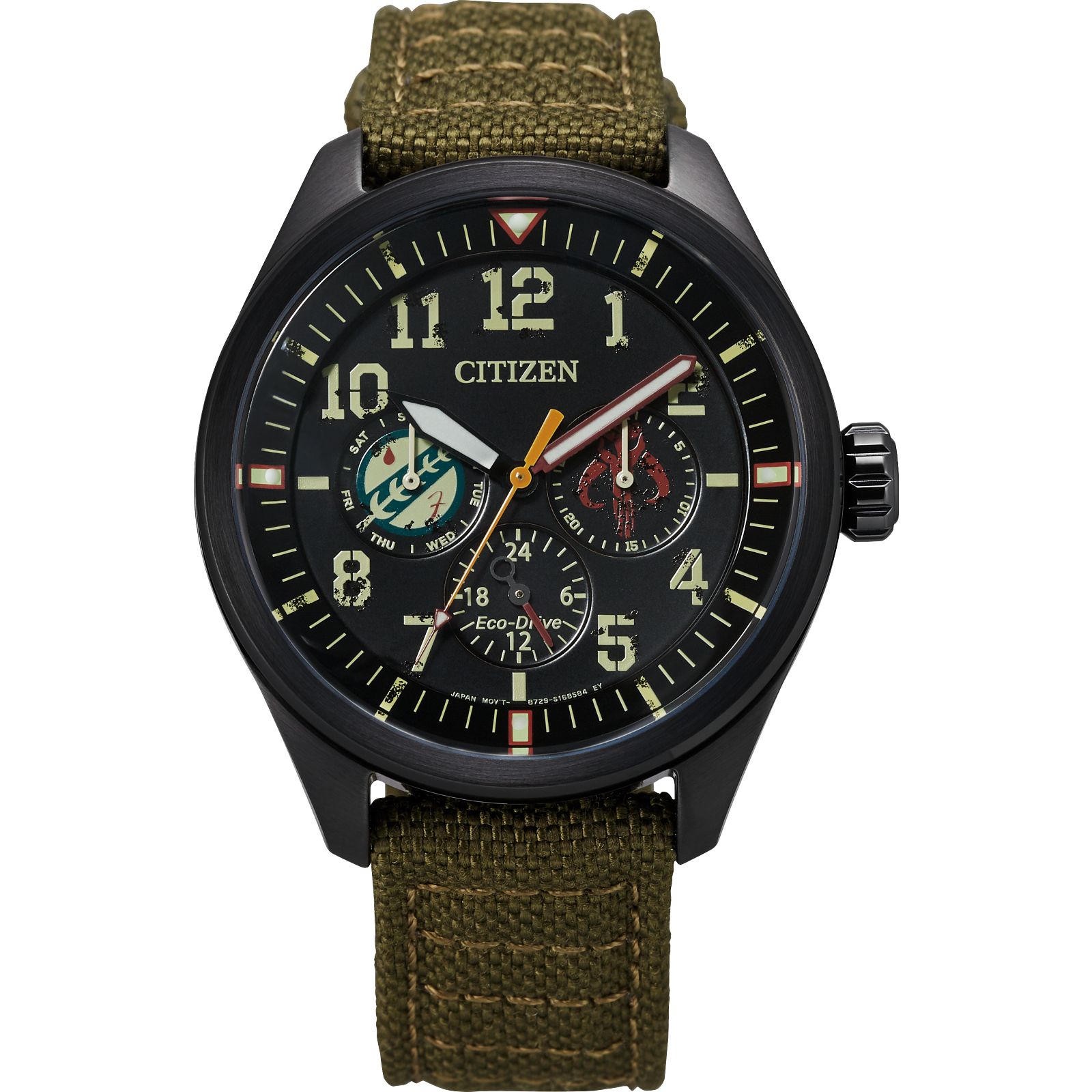 Reloj Citizen Han Boba Feet brazalete verde edición especial Star Wars para caballero con Eco-Drive BU2058-00W | Elegancia Relojeria