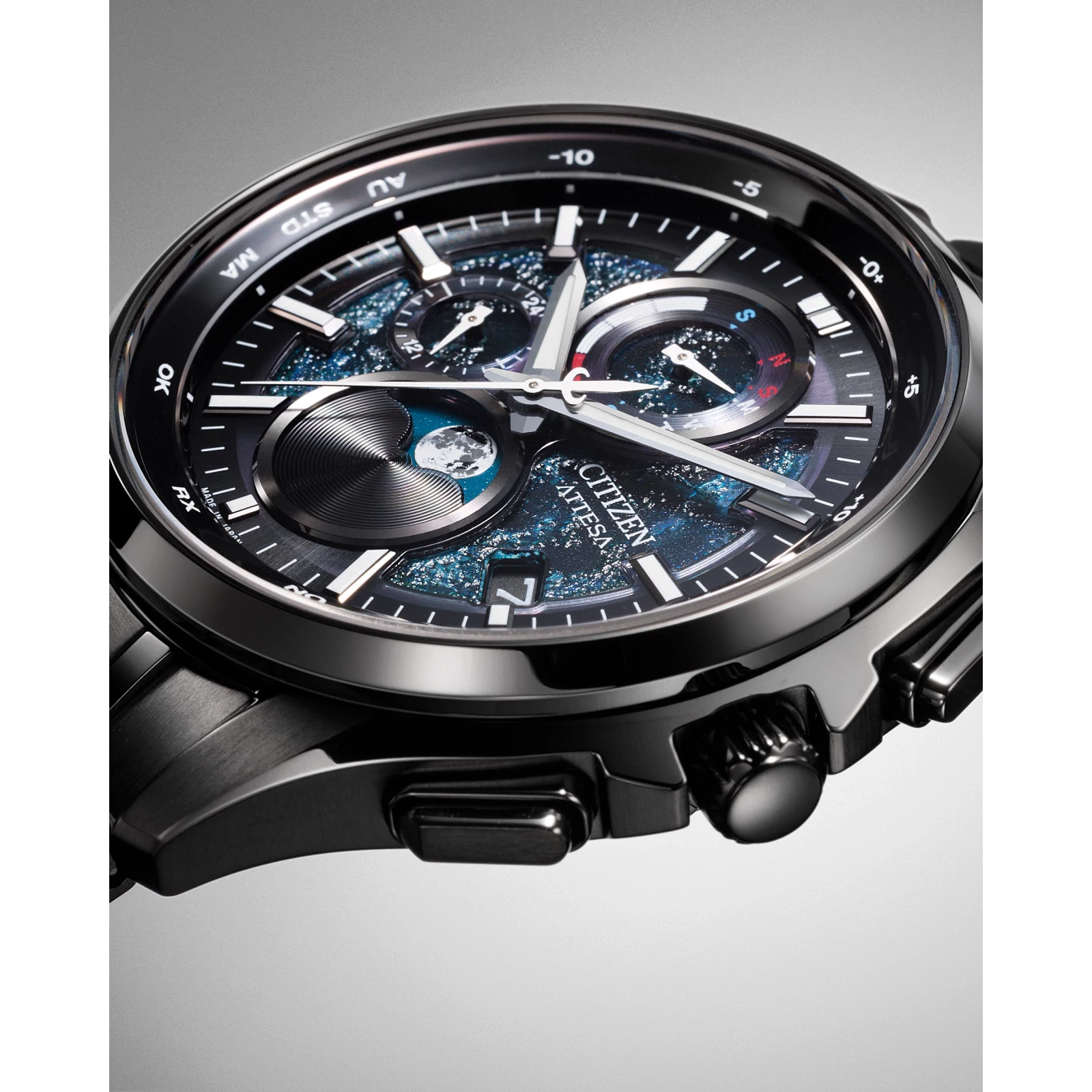 Reloj Citizen Attesa Haruto-R Lunar color negro para caballero de edición limitada y caja de 41.5 MM | Elegancia relojeria