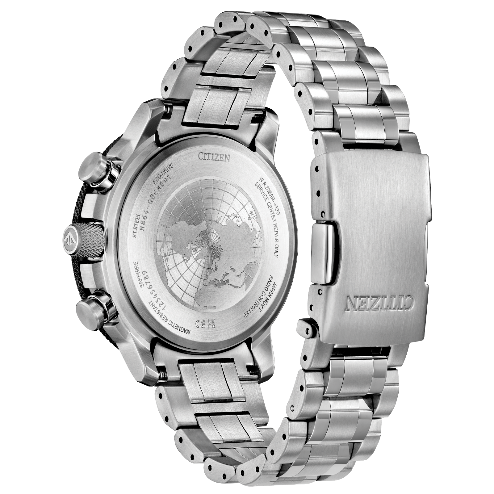 Reloj Citizen Promaster Geo Trekker WR200 y radio control, cristal de zafiro y Eco-Drive BY3006-53H | Elegancia relojería