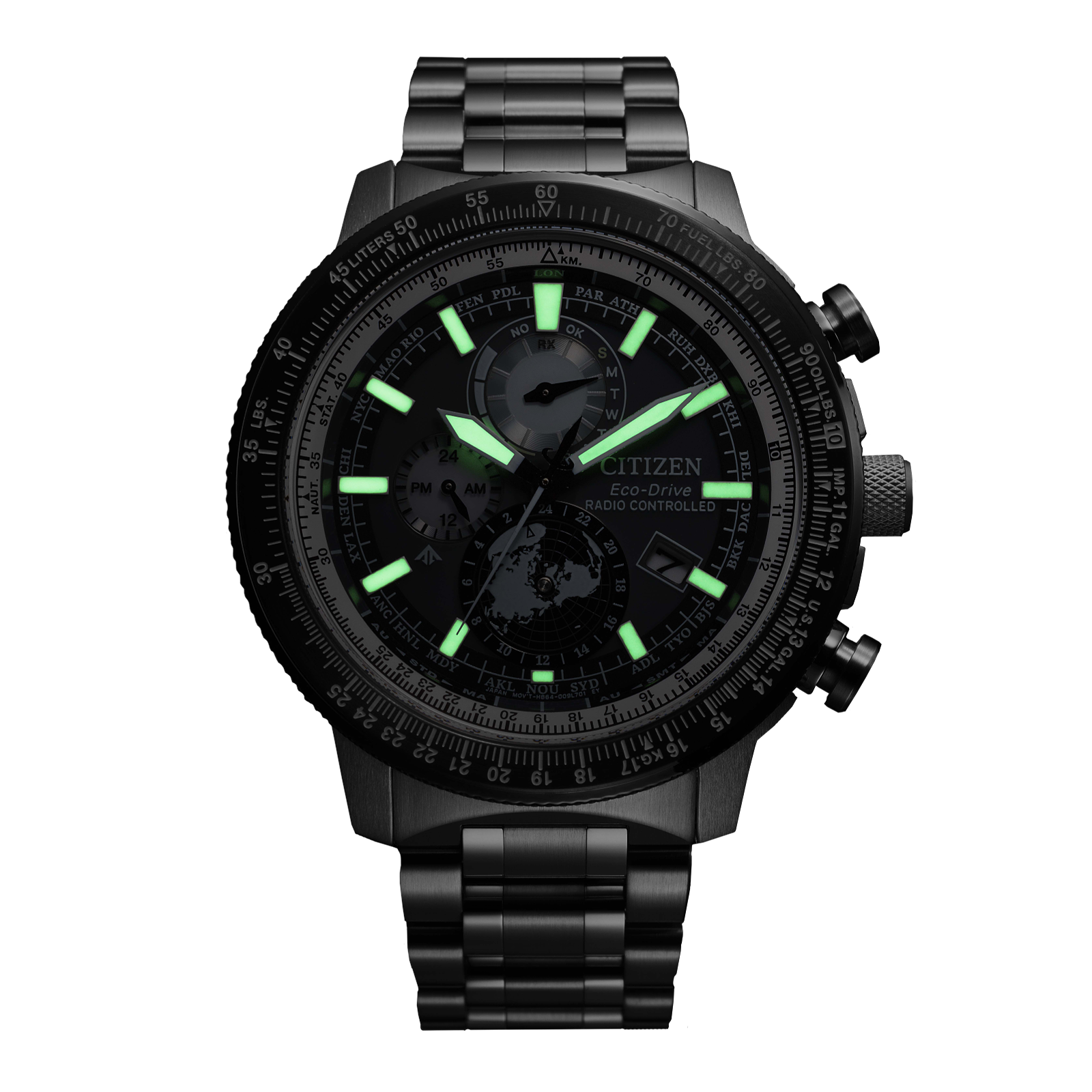 Reloj Citizen Promaster Geo Trekker WR200 y radio control, cristal de zafiro y Eco-Drive BY3006-53H | Elegancia relojería