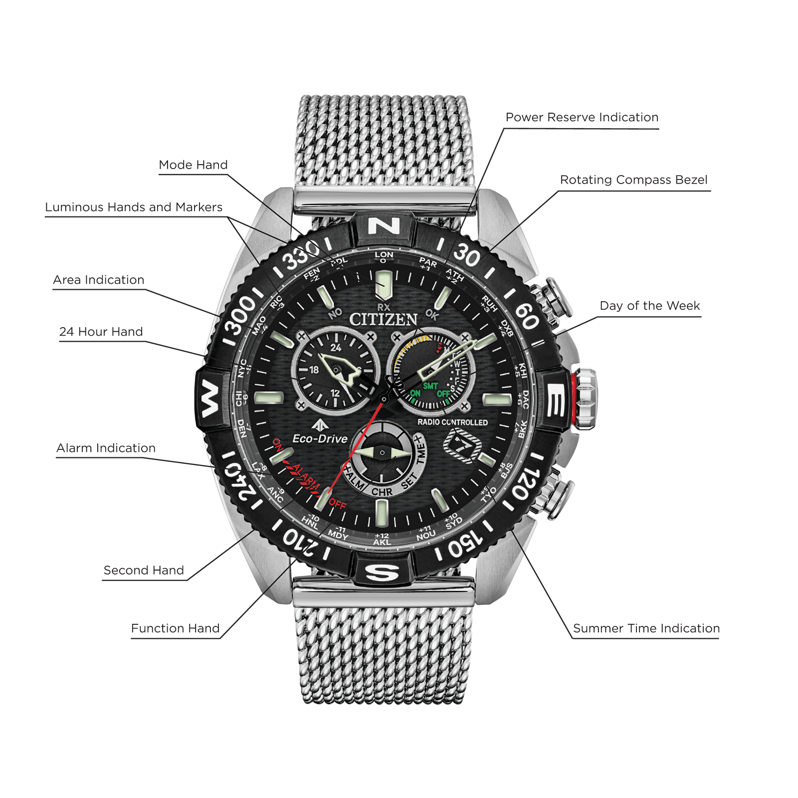 Reloj Citizen Promaster Navihawk A-T Cronómetraje Atómico  CB5840-59E | Elegancia relojería