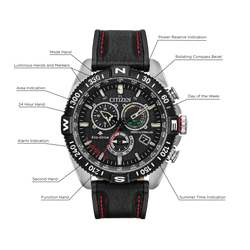 Reloj Citizen Promaster Navihawk A-T Dial negro con cronógrafo Eco-drive y cristal de zafiro CB5841-05E | Elegancia Relojeria