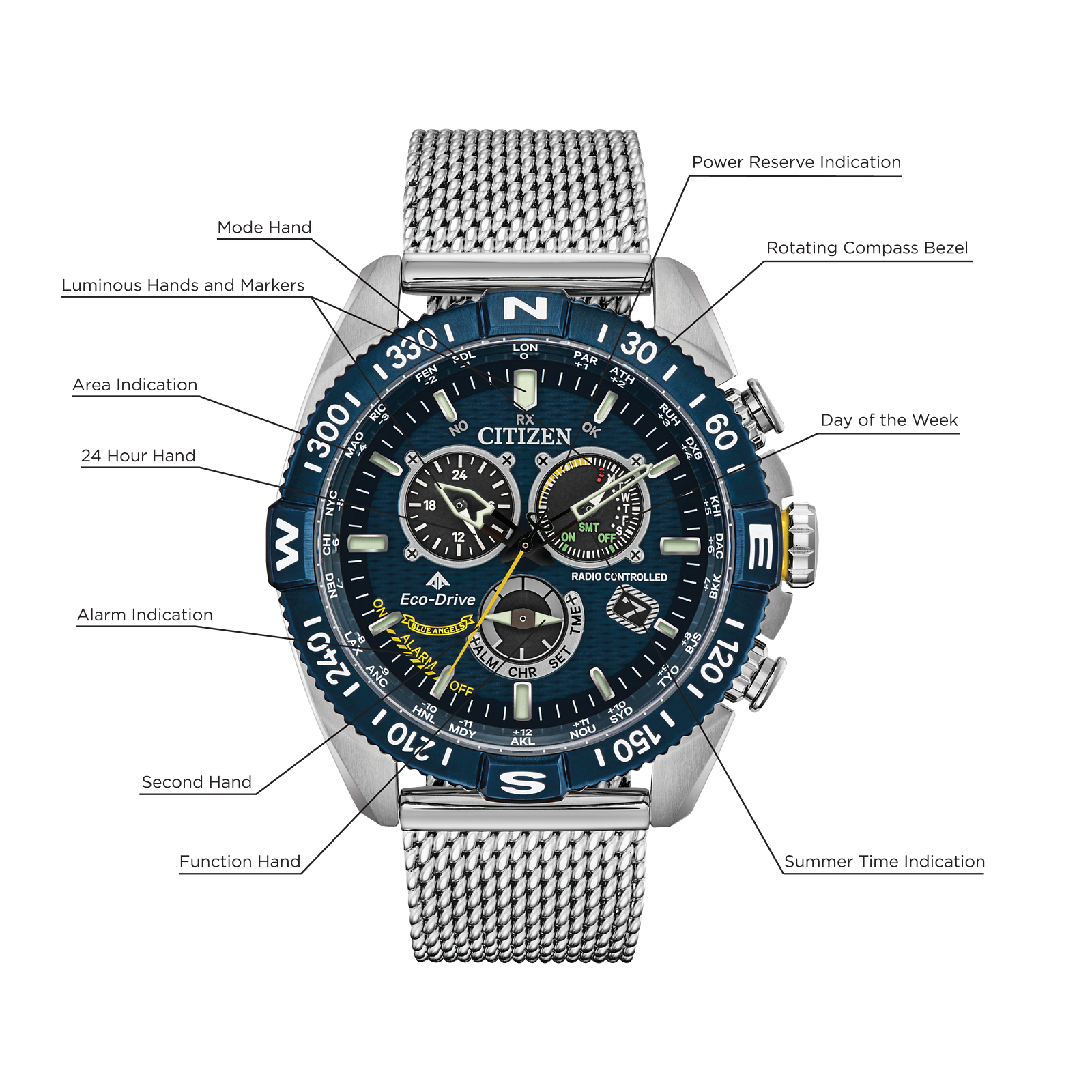 Reloj Citizen Promaster Navihawk A-T Cronómetraje Atómico  CB5848-57L | Elegancia relojería
