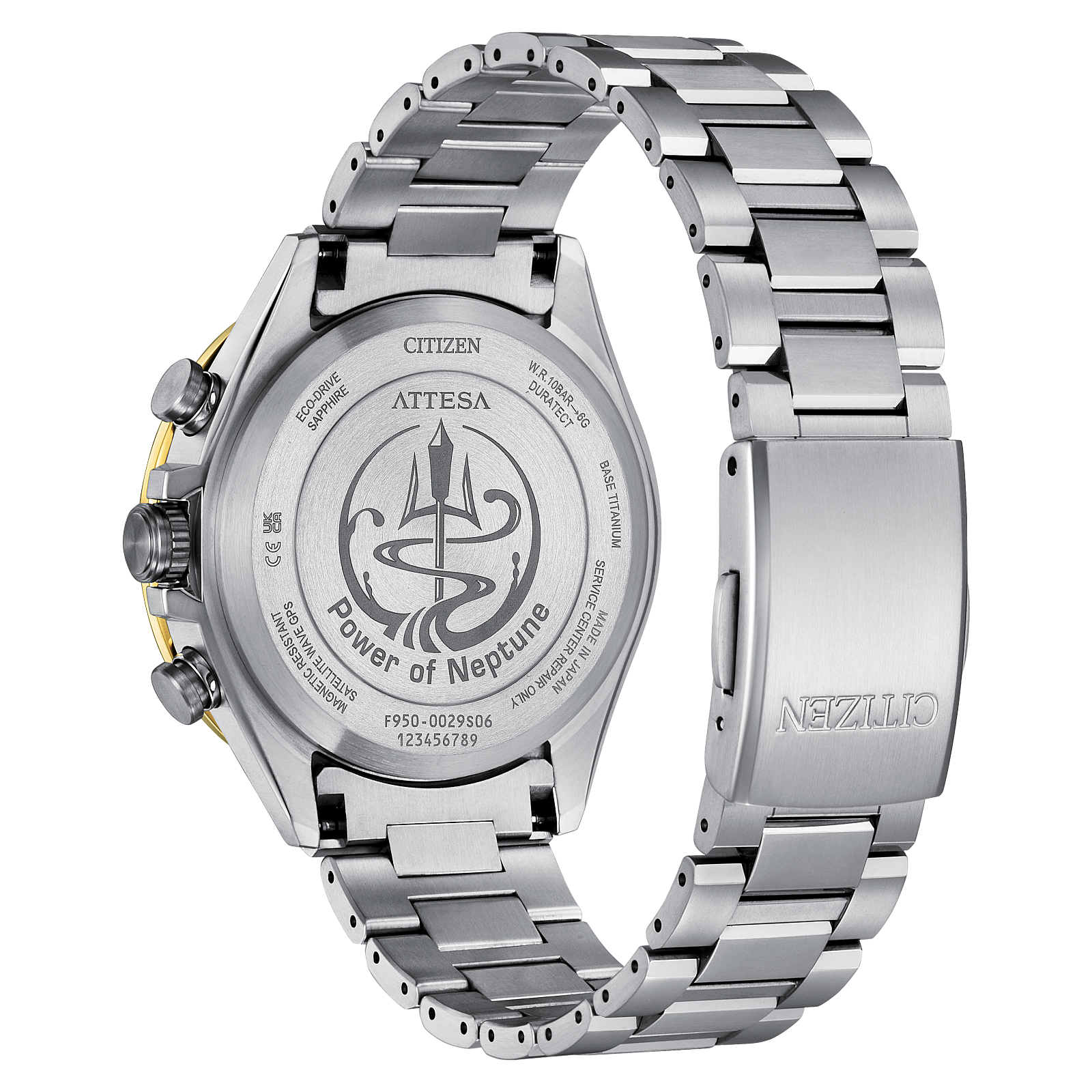 Reloj Citizen Attesa Neptuno cronómetraje satelital y color azul y dorado para caballero edición especial | Elegancia Relojeria