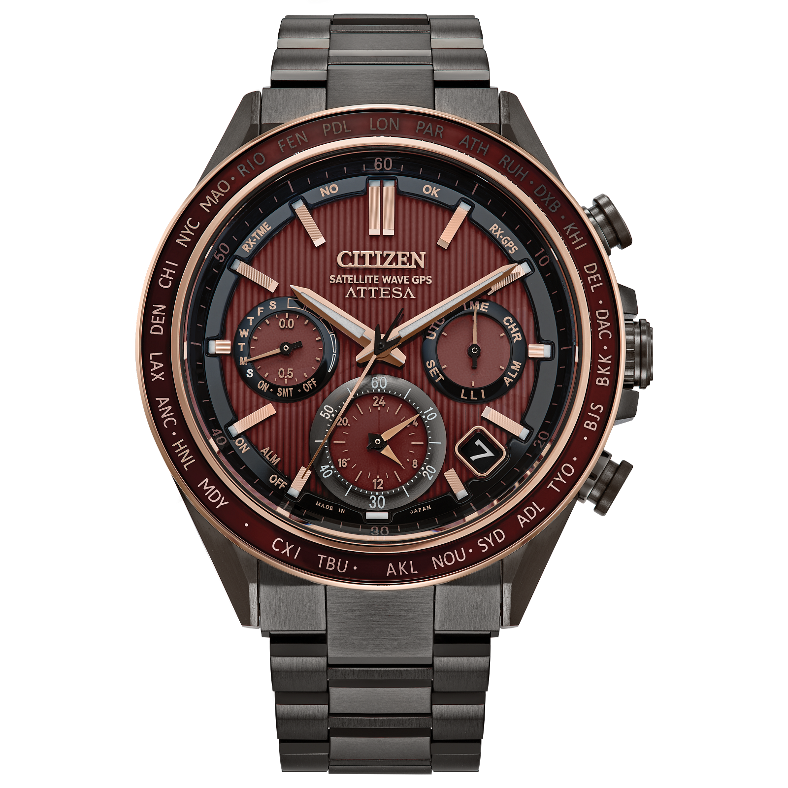 Reloj Citizen Attesa Antares Satellite Wave para caballero con caja de 44 MM | Elegancia Relojeria