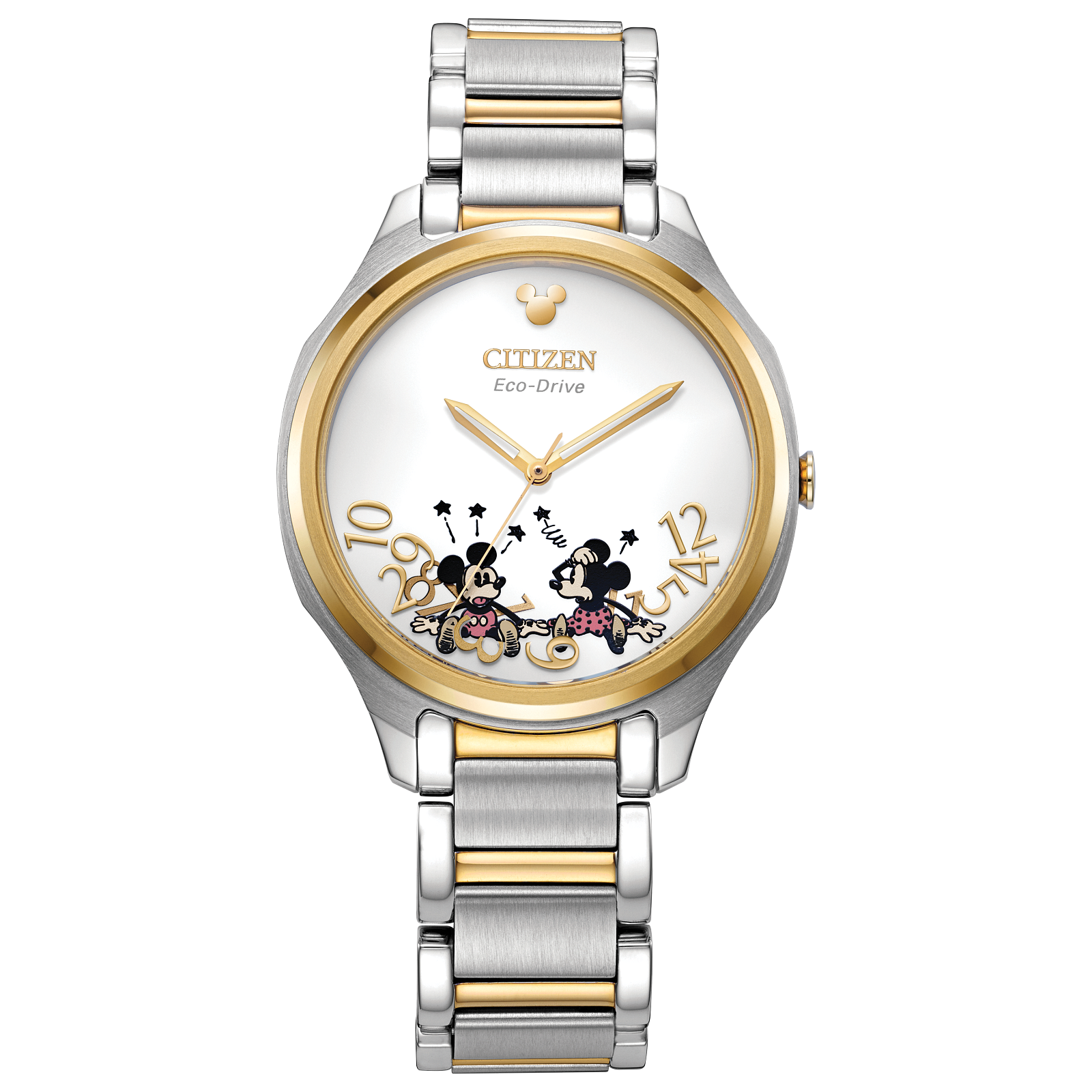 Reloj Citizen Plateado Falling Mickey & Minnie Disney  EM0754-59W | Elegancia relojería