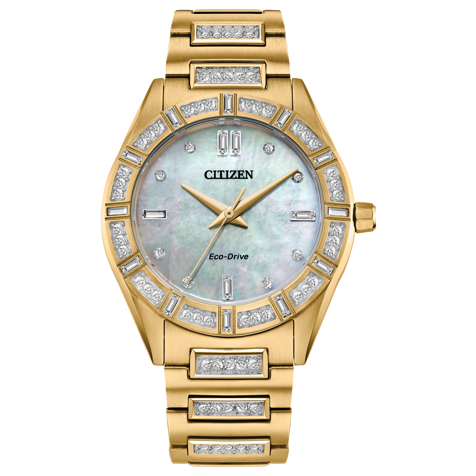 Reloj Citizen Beige Silhouette Cristales EM1022-51D | Elegancia relojería