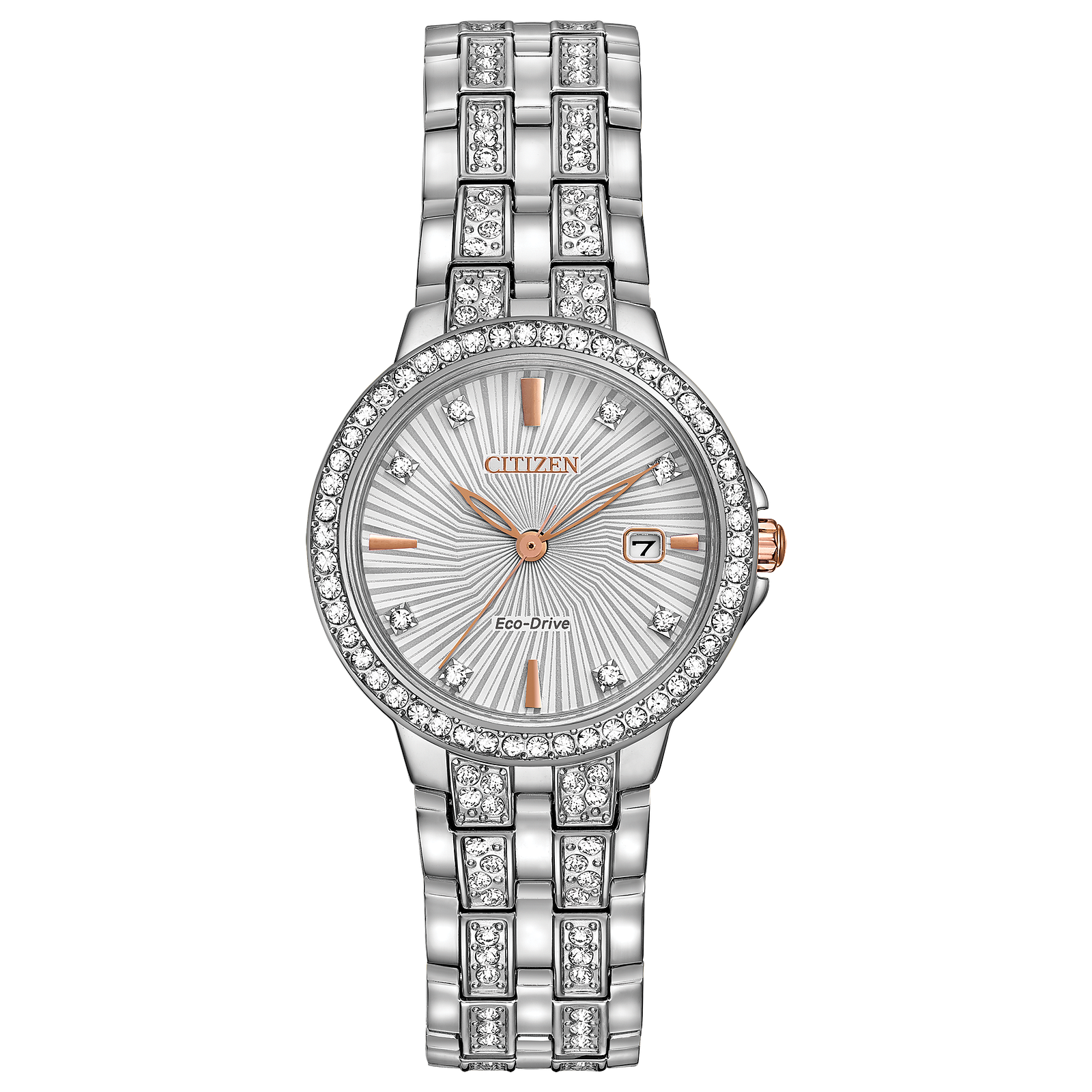 Reloj Citizen Plateado Silhouette Cristales EW2340-58A | Elegancia relojería