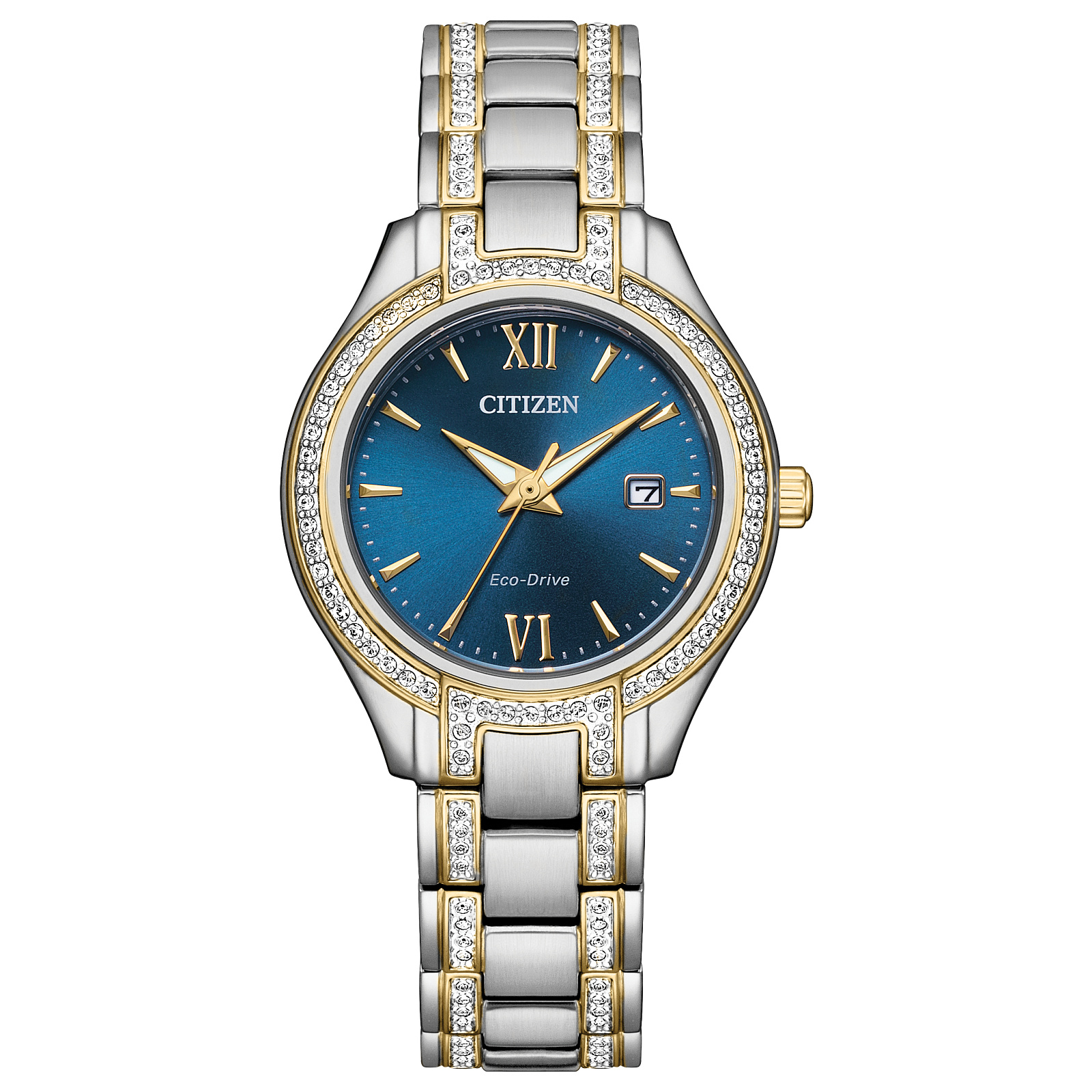 Reloj Citizen Azul marino Silhouette Cristales FE1234-50L | Elegancia relojería