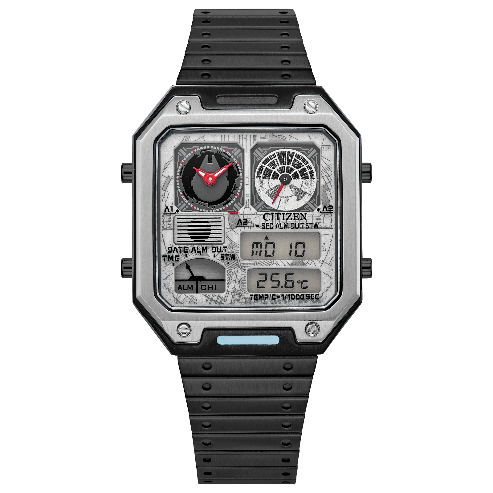 Reloj Citizen Millennium Falcon edición especial de la nave Star Wars para caballero JG2146-53H | Elegancia Relojeria