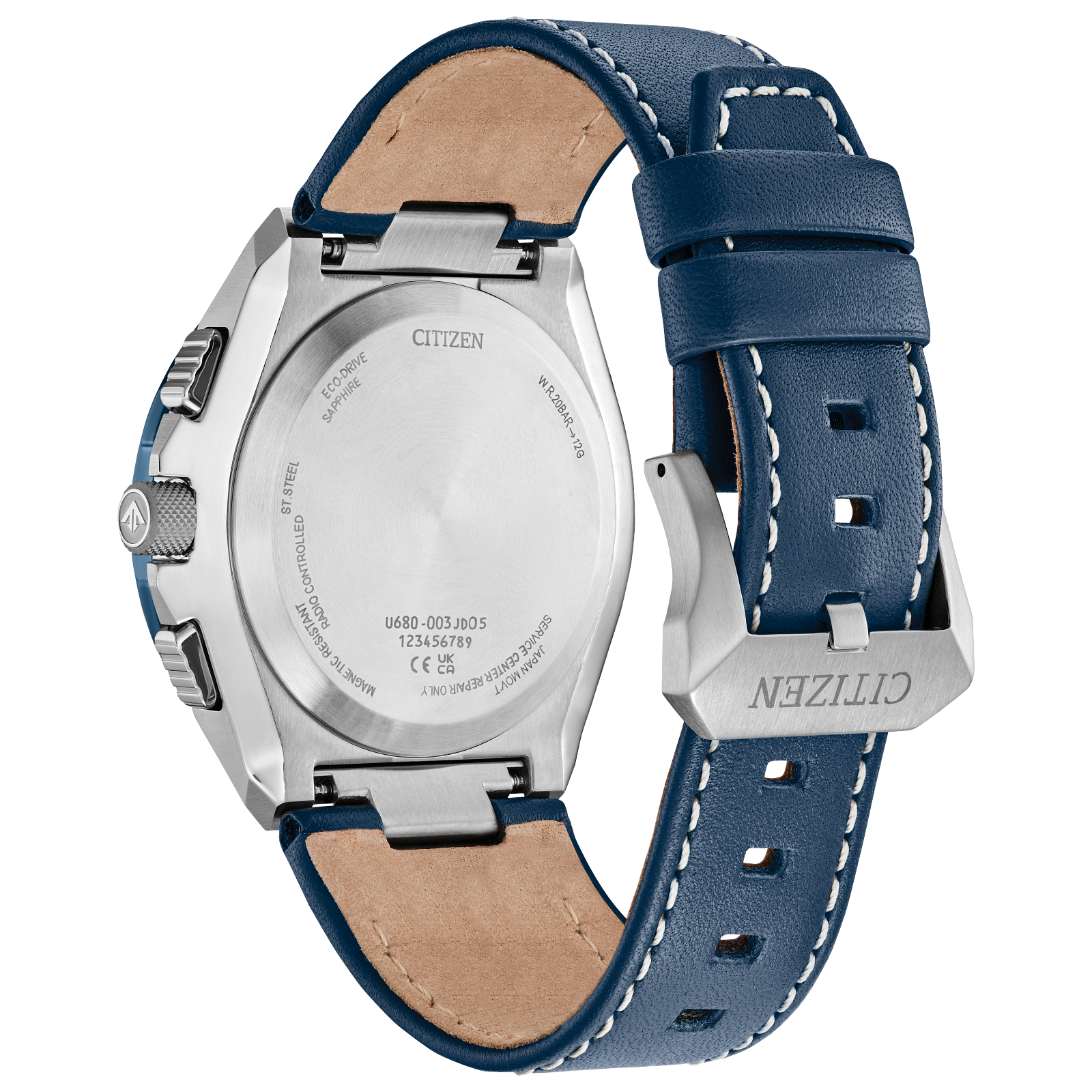 Reloj Citizen Promaster Skyhawk A-T Dial azul con cronógrafo alarma radio control Eco-drive y cristal de zafiro JY8148-08L | Elegancia Relojeria